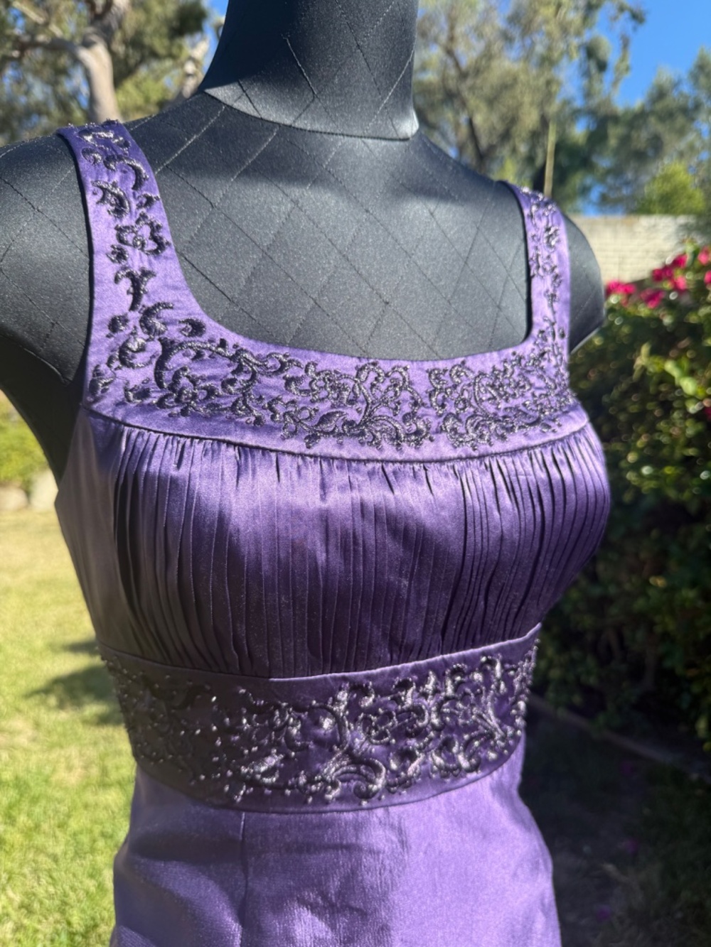 Adrianna Papell Occasions 100% Silk Beaded Midi Dress - Picture 4 of 8